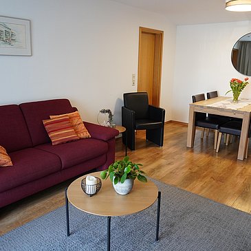 Wohnzimmer Ferienwohnung Kardinalsberg