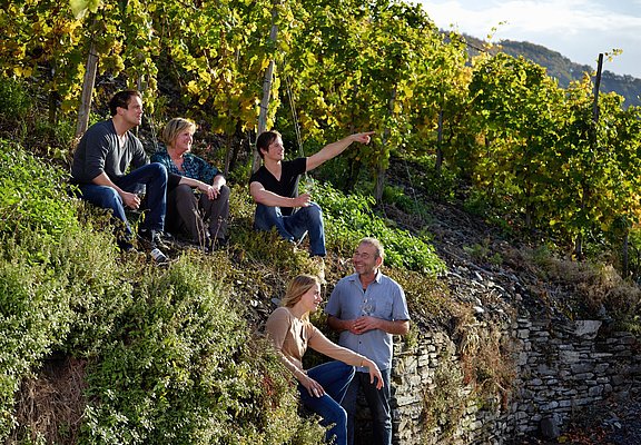 Familie im Weinberg