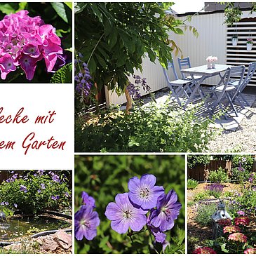 Grillecke mit kleinem Garten