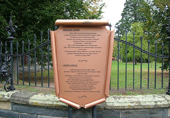 Infotafel Schloss Lieser